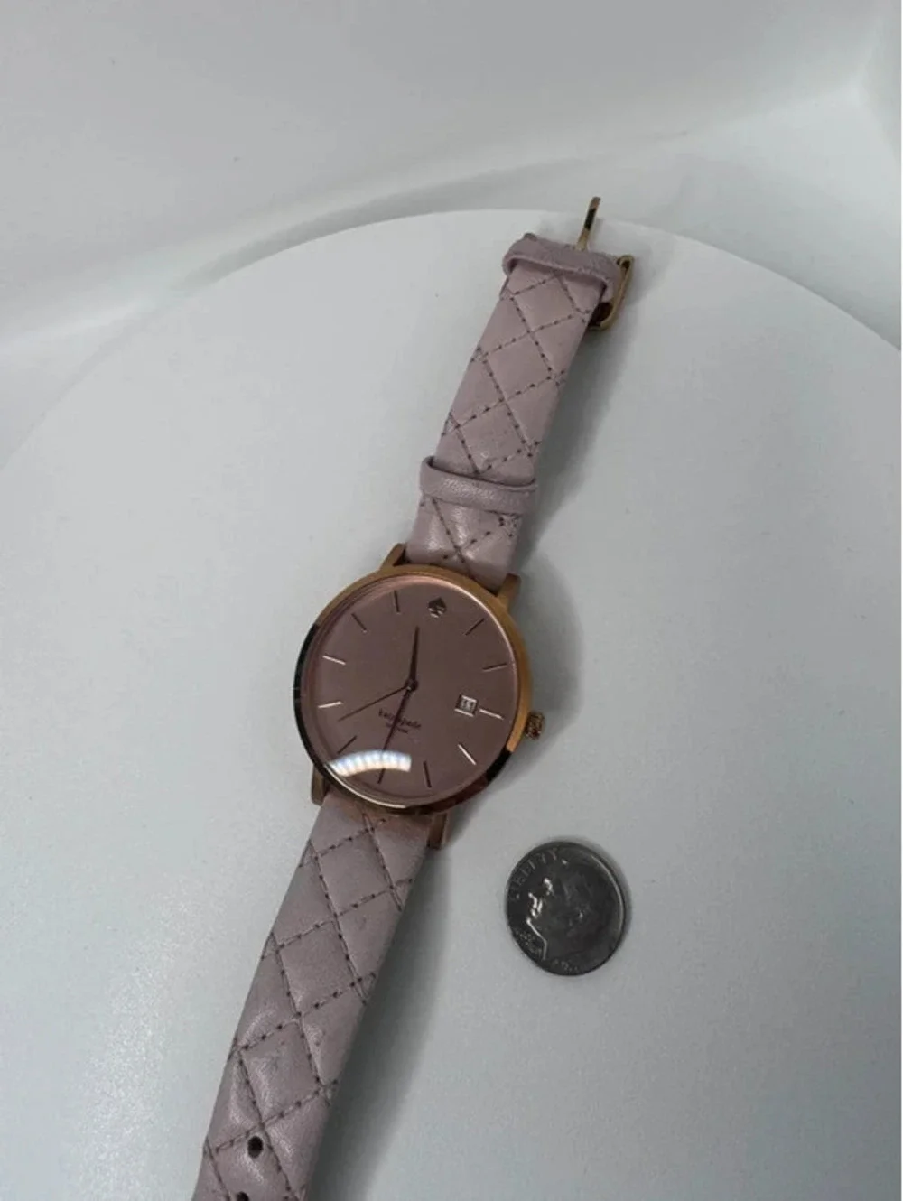 Kate Spade New York watch pink quilted